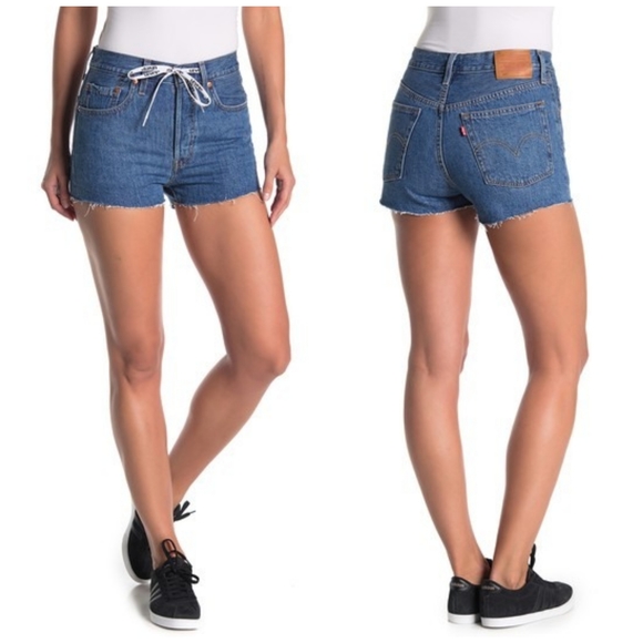 Levi's 501 High Rise Logo Drawstring Button Fly D4 - Picture 1 of 7